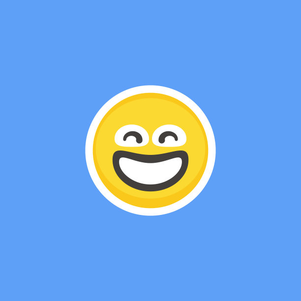 表情贴纸蓝色背景图片下载