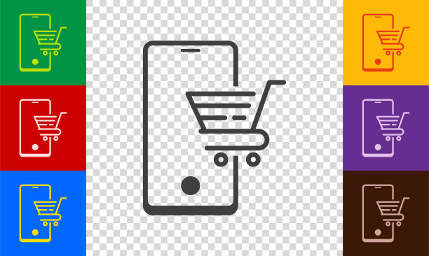 网上购物智能手机图标设置。图片下载