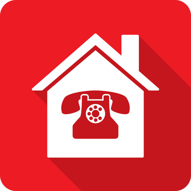房屋旋转式电话图标剪影图片下载