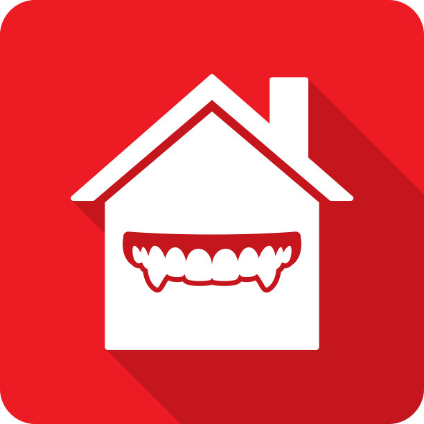 房子吸血鬼的尖牙图标剪影图片下载