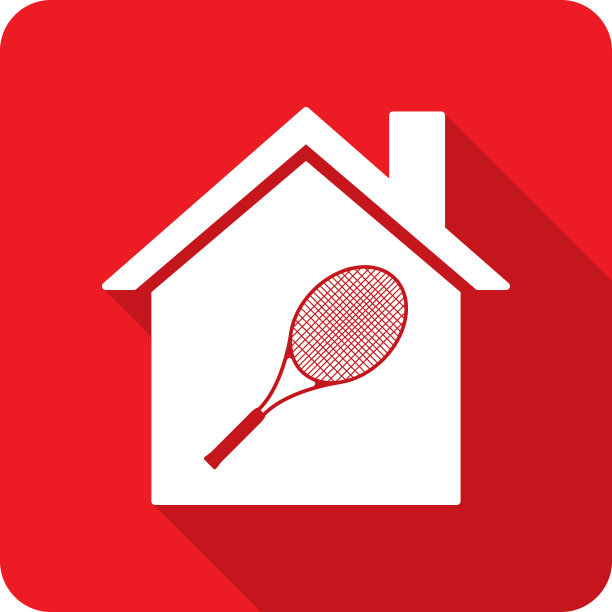 房子网球拍图标剪影图片下载