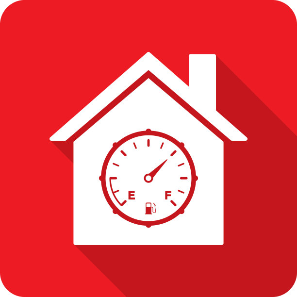 房屋燃油表图标剪影图片下载