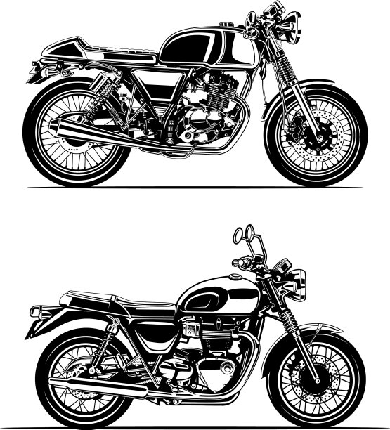 摩托车经典剪影图片下载