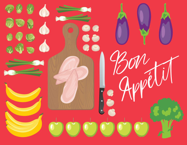 烹饪和食品平铺或丘概念图片下载