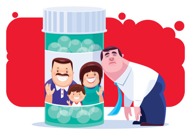 倚靠在药瓶上的悲伤男人图片下载