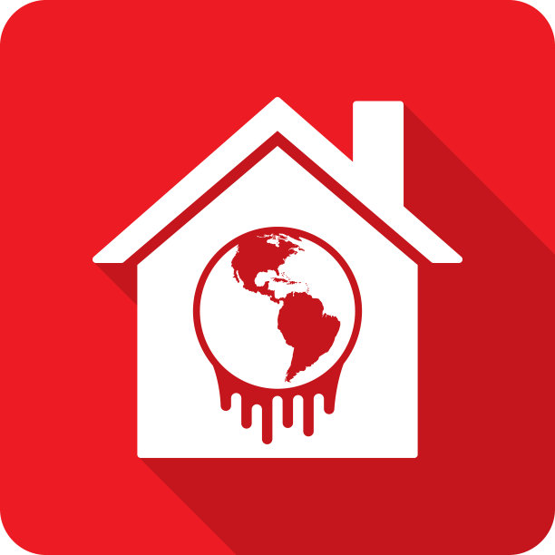 房屋全球变暖图标剪影图片下载