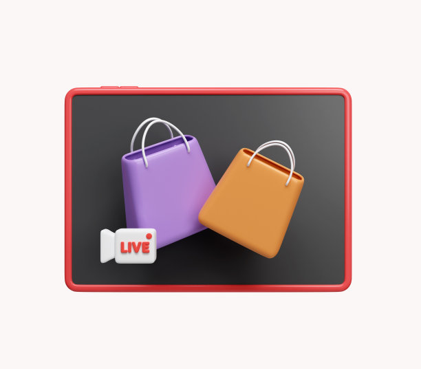 3d在线购物概念。在平台上实时销售产品。在社交媒体上销售产品的直播。图标孤立在白色背景。3d渲染图。剪切路径。图片下载