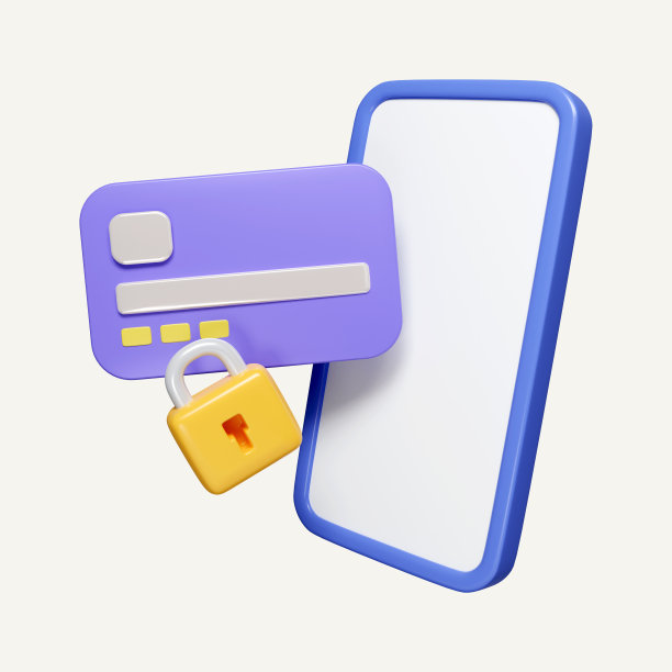 3d信用卡金钱金融安全网上购物，网上支付信用卡具有支付保障的概念。图标孤立在白色背景。3d渲染图。剪切路径。图片下载