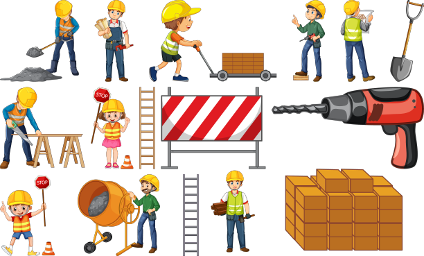 建筑工人集人和工具于一身图片下载