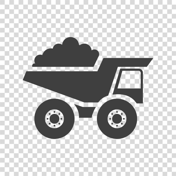透明背景上的地雷卡车图标。图片下载