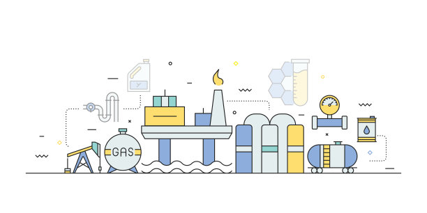 石油行业相关的线条风格横幅设计网页，标题，宣传册，年度报告和书籍封面图片下载