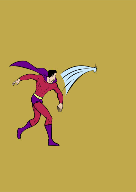 矢量复古超级英雄投掷模板插图图片下载