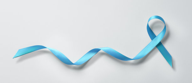 浅灰色背景蓝色丝带，前列腺癌宣传月图片下载