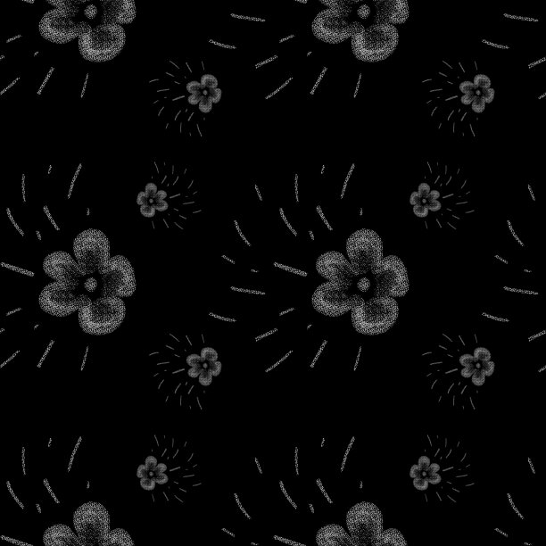 花卉植物笔画最小素描黑色图案图片下载