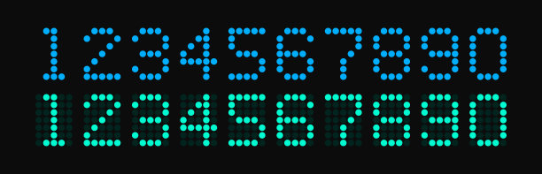 数字电子数字设置像素风格。数字手表，闹钟，倒计时和定时器。矢量插图平面设计图片下载