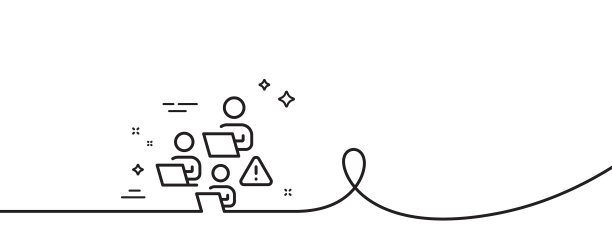 团队合作线性图标远程办公图片下载