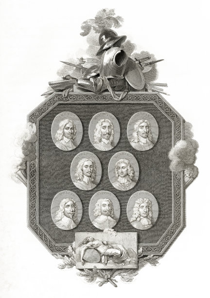 古董，英国贵族，英国维多利亚版画，1806年图片下载