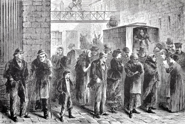 纽约市，囚车停在坟墓旁，1871年，城市的主要监狱在伦纳德街和中心街之间图片下载