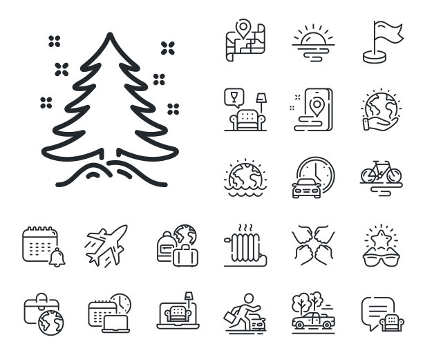 圣诞树礼物行图标新年云杉图片下载