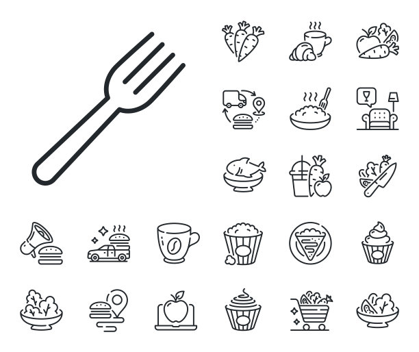 叉线图标厨房餐具标志可丽甜图片下载