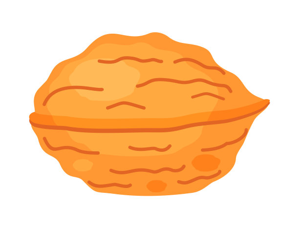 孤立卡通图标全胡桃褐色外壳，健康有机产品，包装图标图片下载