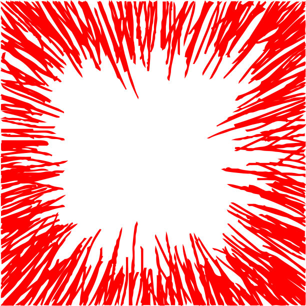 红色手绘粗犷漫画集中线条图片下载