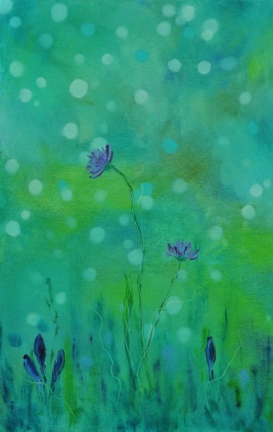 浪漫抽象花卉当代艺术绘画图片下载