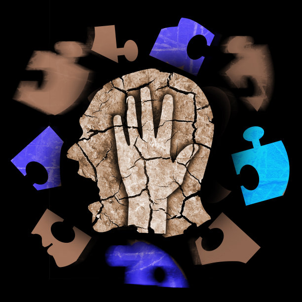 痴呆，精神分裂症，阿尔茨海默氏症，尖叫着飞拼图。图片下载