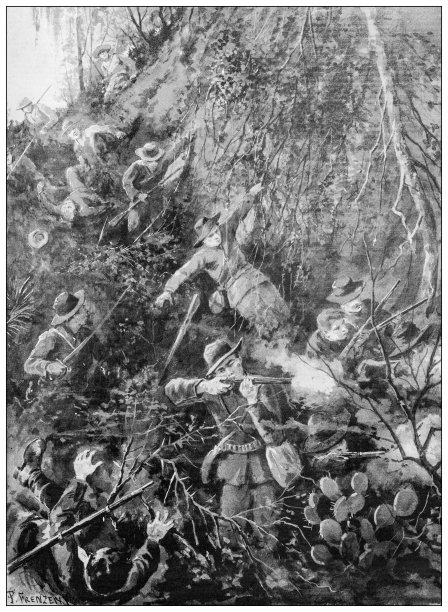 来自英国杂志的古董图片:西美战争，西伯尼战役图片下载