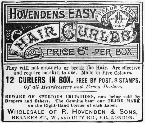 来自英国杂志的古董广告:卷发器图片下载