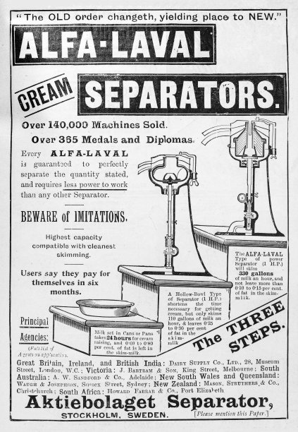 来自英国杂志的古董广告:奶油分离器图片下载