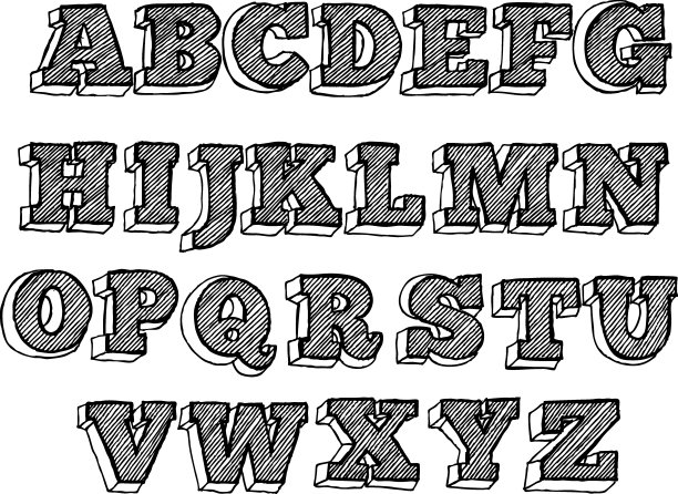 时髦的字母图片下载