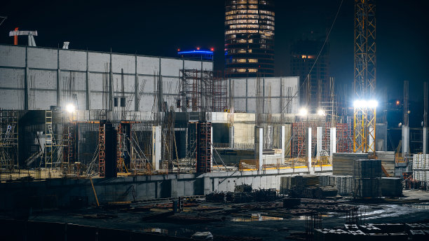 夜间的建筑工地图片下载