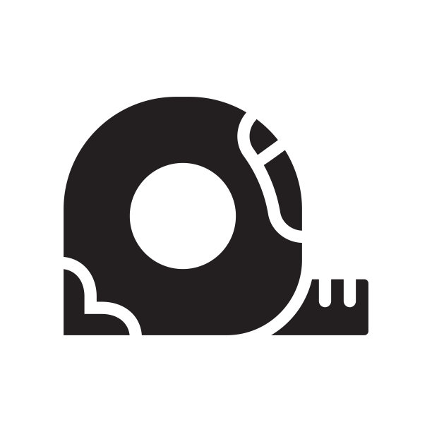 卷尺图标，矢量符号插图。图片下载