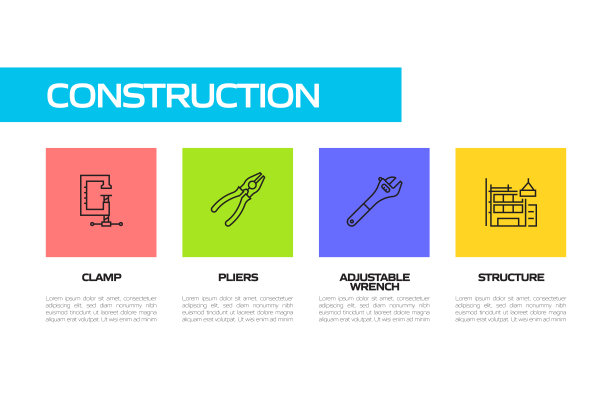 建筑行业相关线条图标。向量符号说明。图片下载