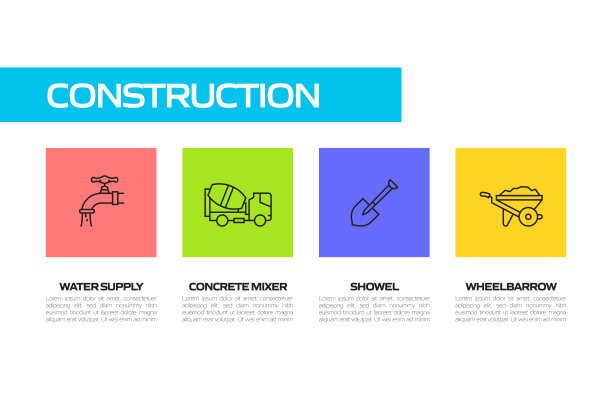 建筑行业相关线条图标。向量符号说明。图片下载