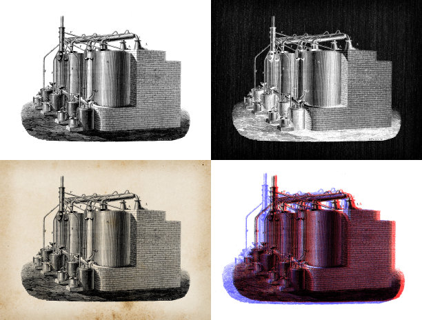 科学发现的古玩插图:石油工业图片下载
