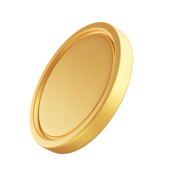 新的空白黄铜或金币，3D图片下载