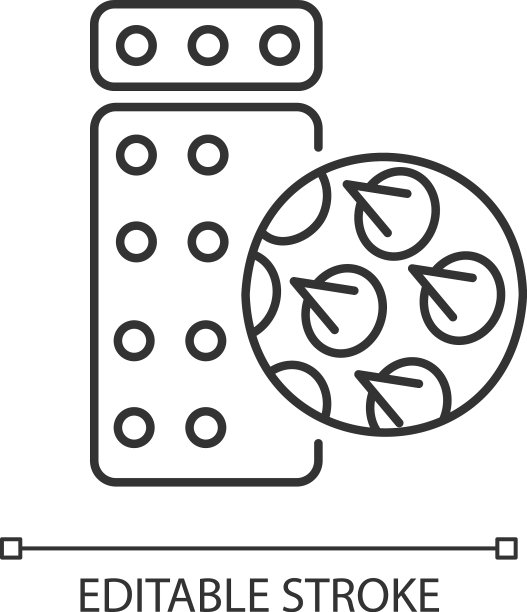 穴位按摩垫和枕头直线图标图片下载