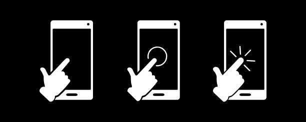 触摸屏智能手机图标集图片下载