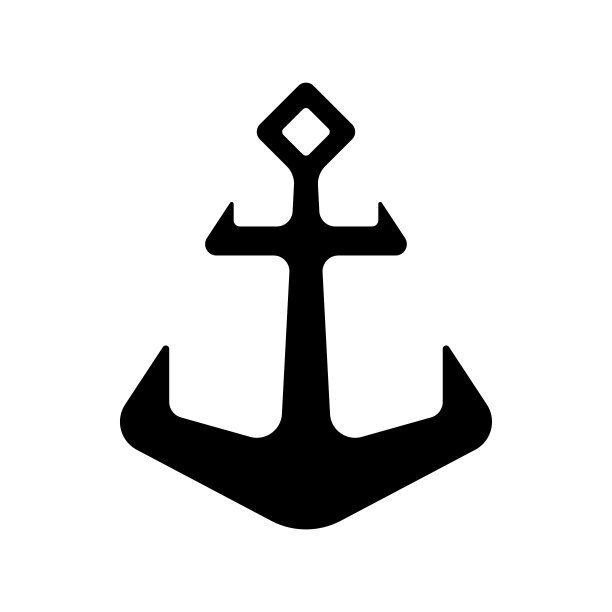 船锚图标。黑色的轮廓。前视图。矢量简单的平面图形说明。白色背景上的孤立物体。隔离。图片下载