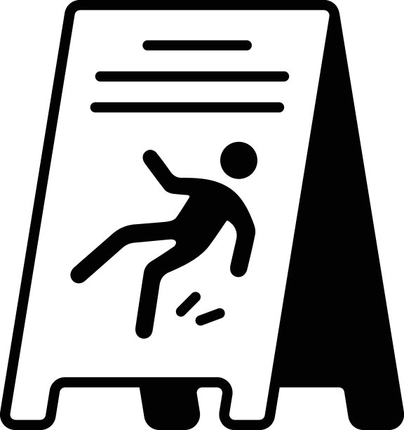 小心滑地板概念，湿表面黄色标志矢量图标设计，家政标志，办公室管理员标志，搬运工或清洁设备库存说明图片下载