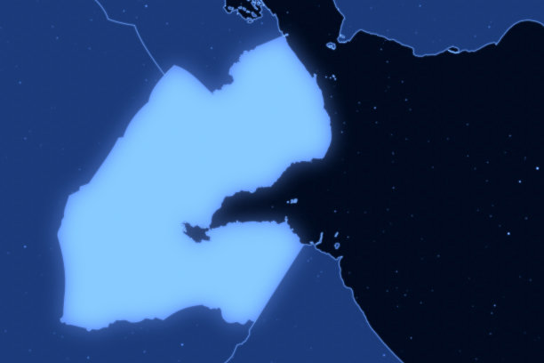 非洲地图系列与吉布提，未来主义图片下载