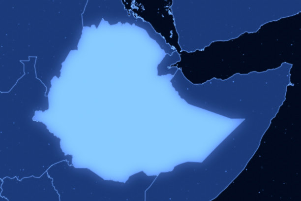 非洲地图系列与埃塞俄比亚，未来主义图片下载