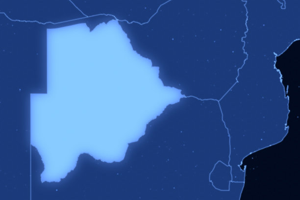 非洲地图系列与博茨瓦纳，未来主义图片下载