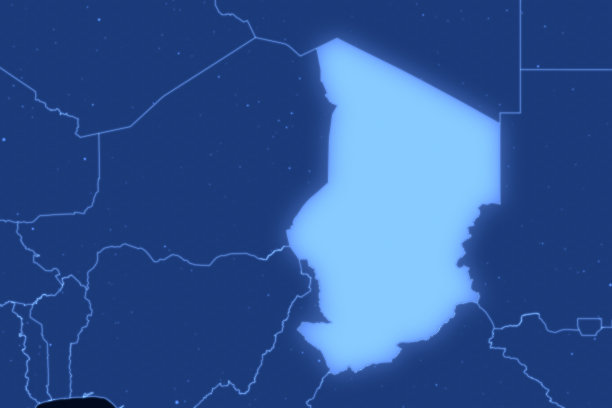 非洲地图系列与乍得，未来主义图片下载