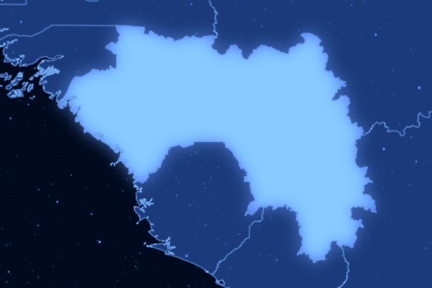 非洲地图系列与几内亚，未来主义图片下载