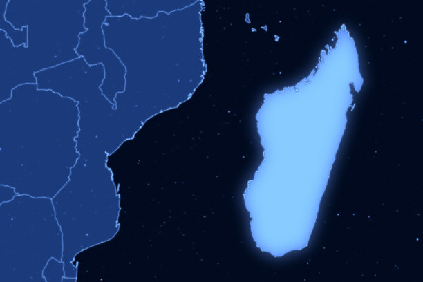 非洲地图系列与马达加斯加，未来主义图片下载