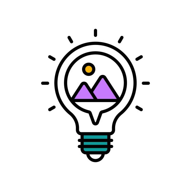 创意内容填充大纲图标设计插图。数字营销符号在白底EPS 10文件图片下载