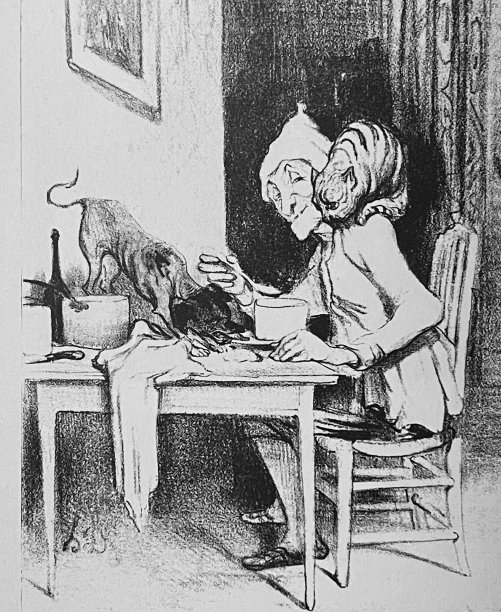 一个单身汉和两只宠物一起分享他微薄的一餐图片下载